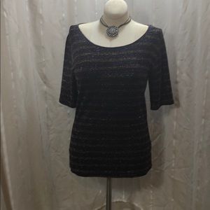 LuLaRoe Stripes Sparkles Size L NWT Gigi Shirt
